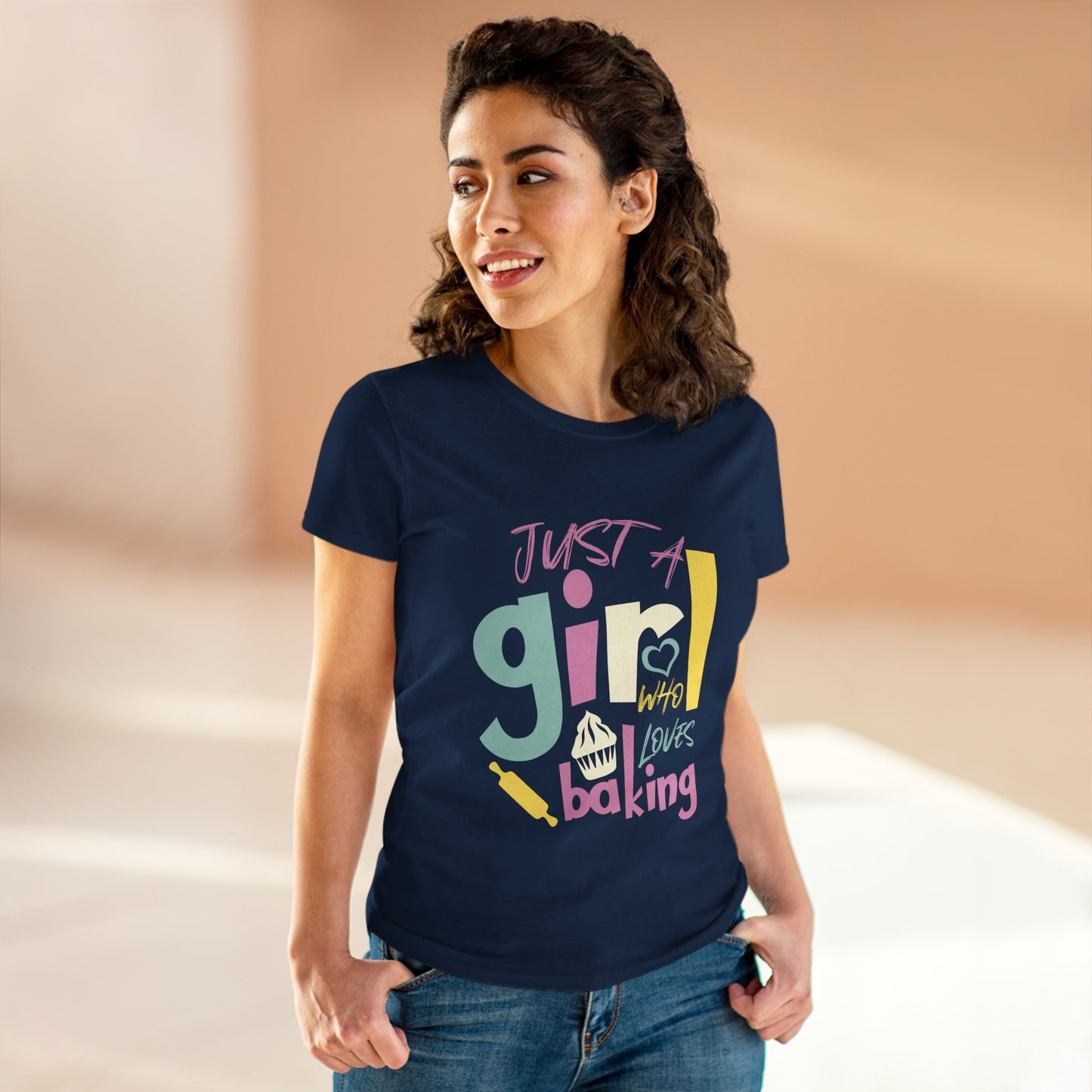Baking Enthusiast Women's Cotton Tee - Just a Girl Who Loves Baking