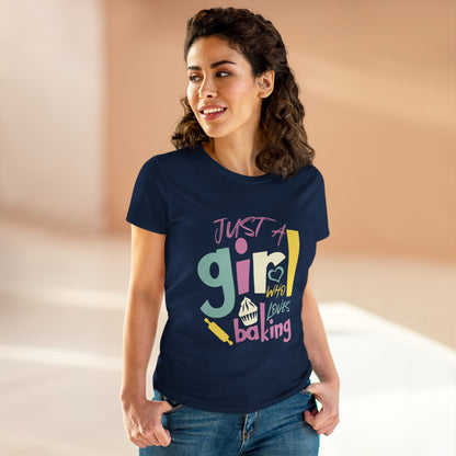 Baking Enthusiast Women's Cotton Tee - Just a Girl Who Loves Baking