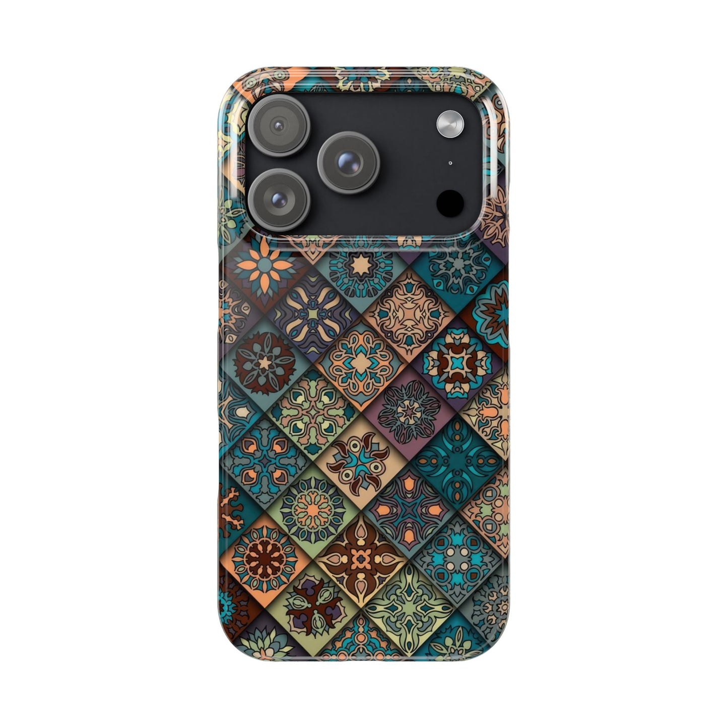 Aztec Geometric Slim Cases, Boho Blue