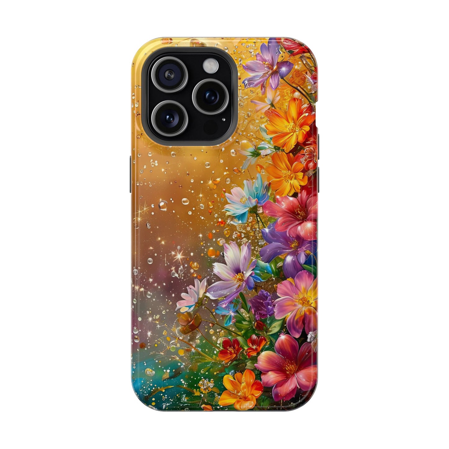 Vibrant Floral Magnetic Phone Case, Artistic Phone Cover