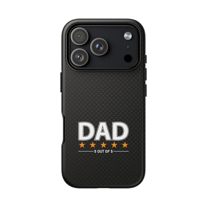 5-Star Dad iPhone Case - Tough Black Cover for Father's Day