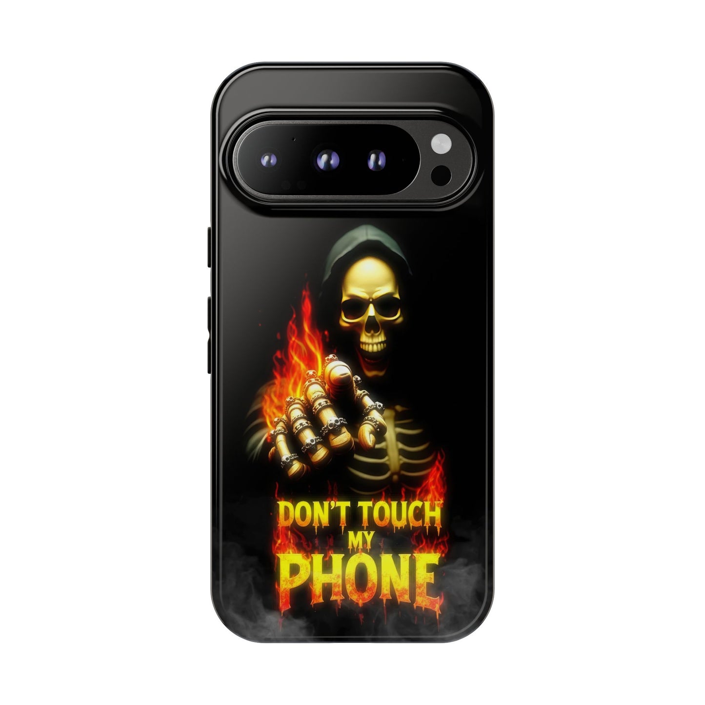 Skull Design Google Pixel Phone Case, Don't Touch My Phone Mobile Cover