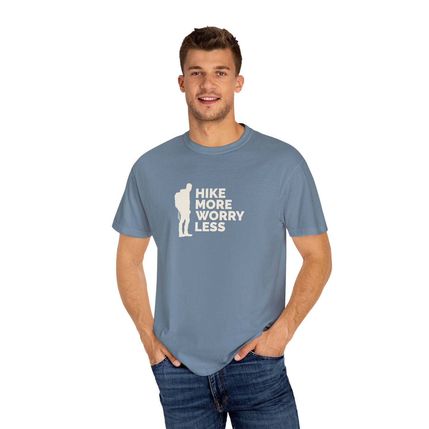 Hike More Worry Less Unisex Garment-Dyed T-shirt