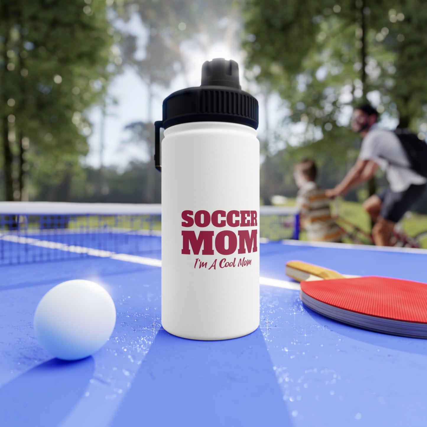 Soccer Mom Stainless Steel Water Bottle, Sports Lid