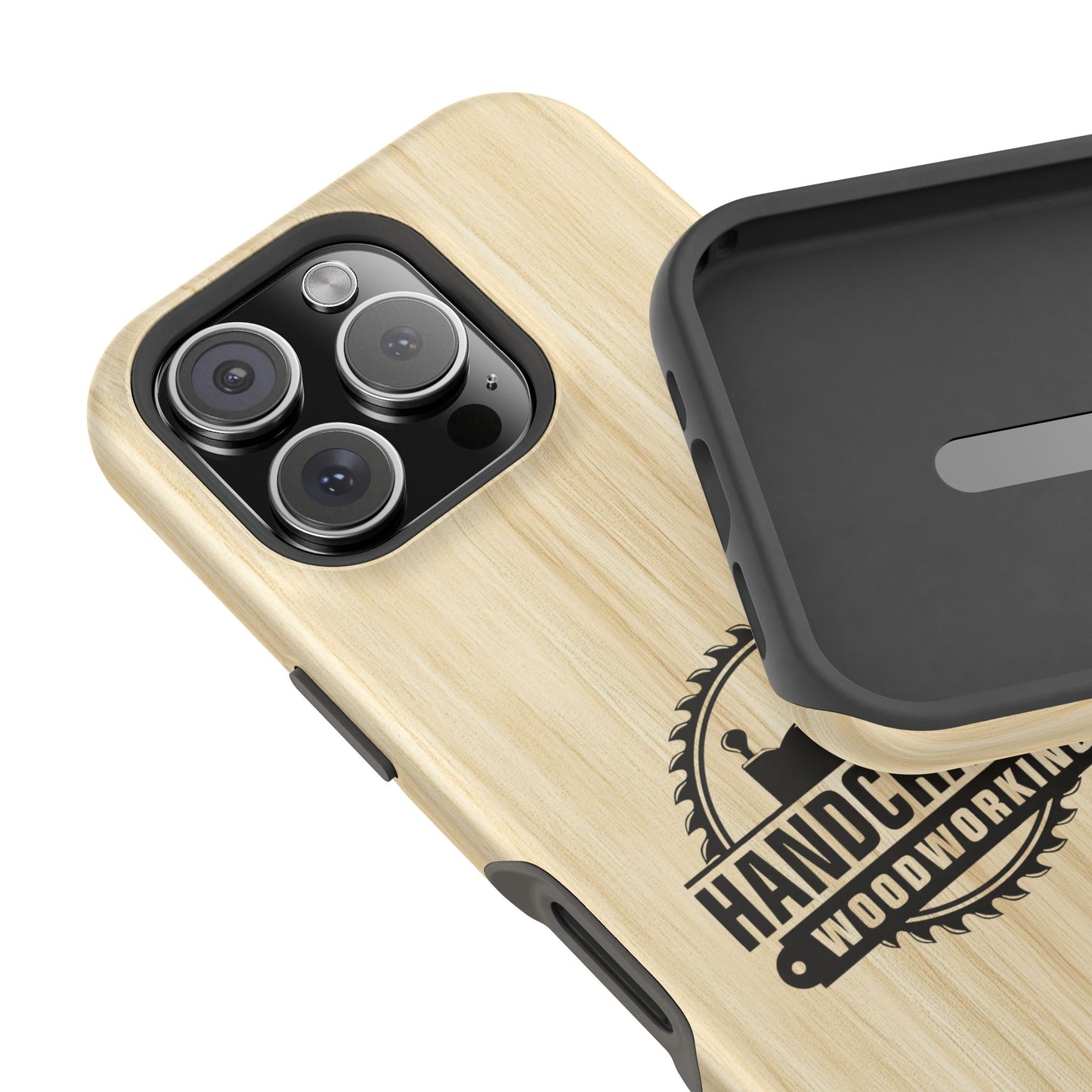 Handcrafted Woodworking Logo Magnetic Phone Cases