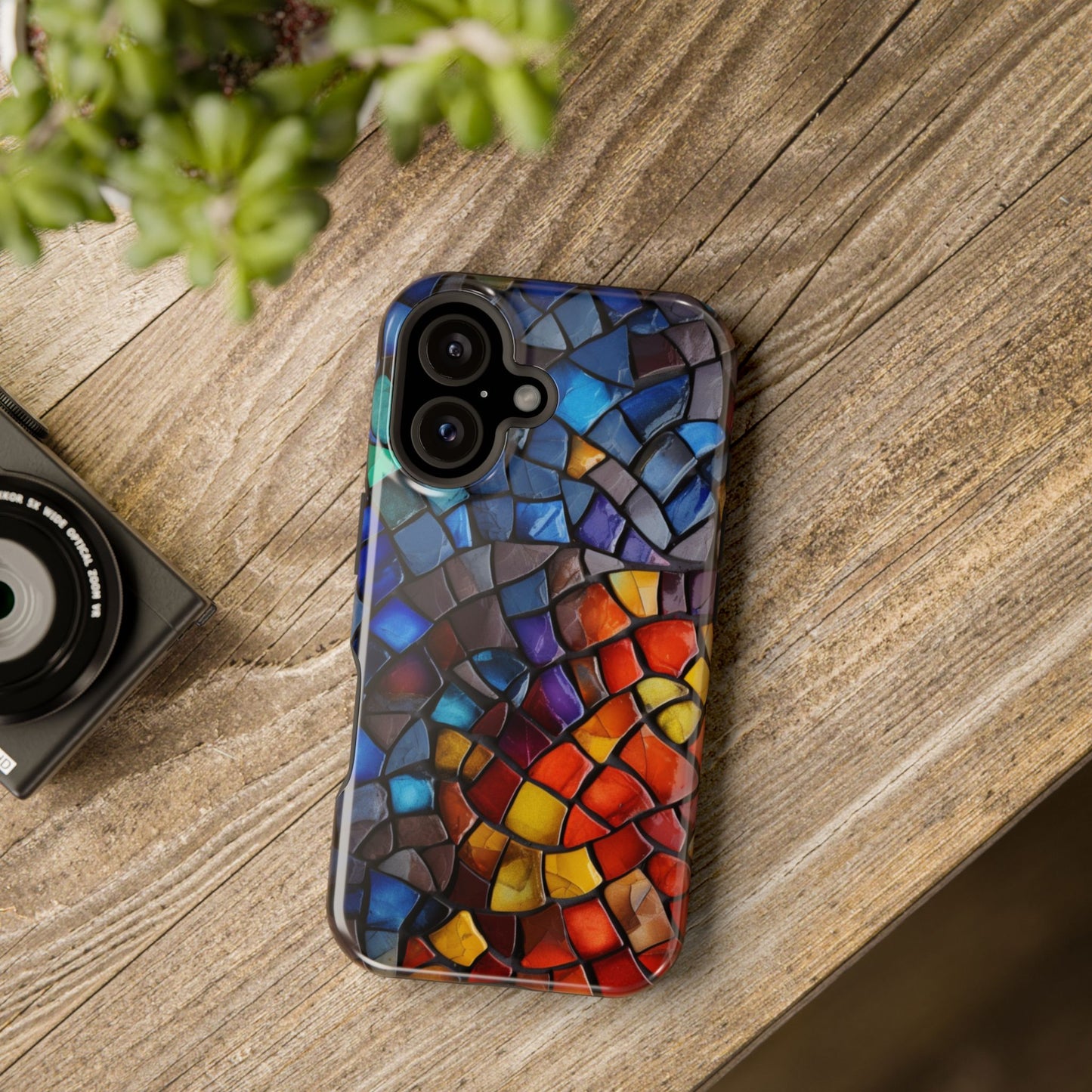 Stained Glass Impact-Resistant Phone Case, Colorful Phone Cover