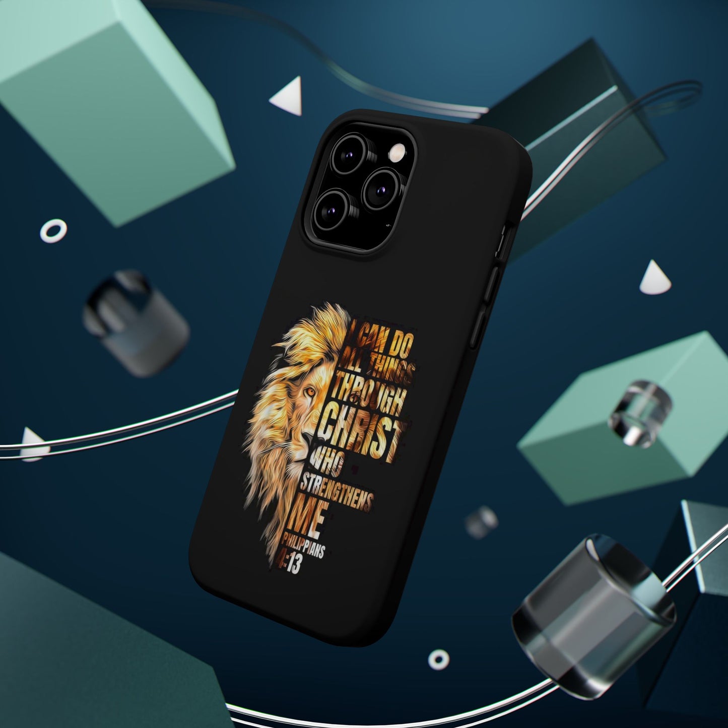 Inspirational Lion Magnetic iPhone Case, Strength & Faith, Christian Accessories