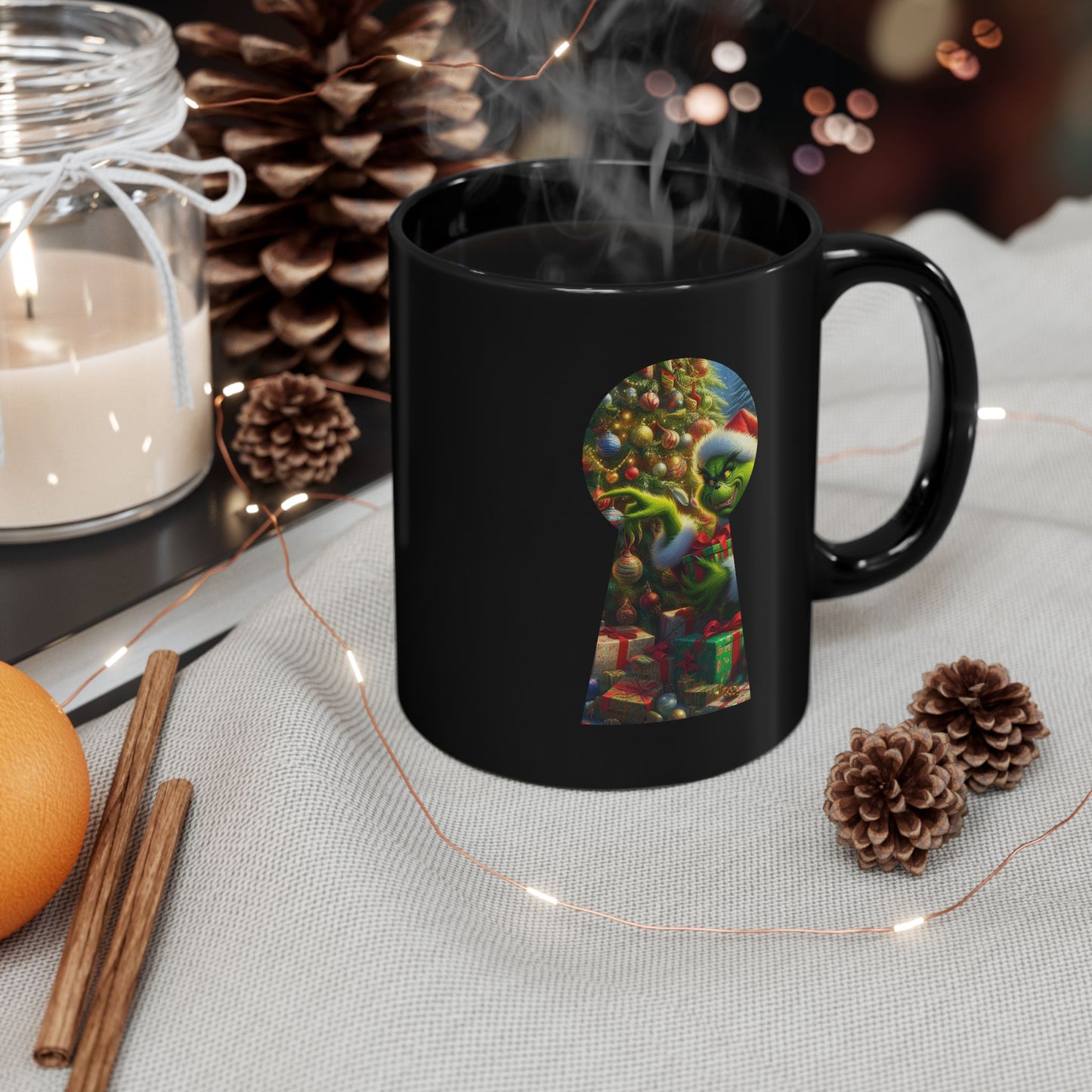 Christmas Secret Grinch Black Mug - 11oz, 15oz