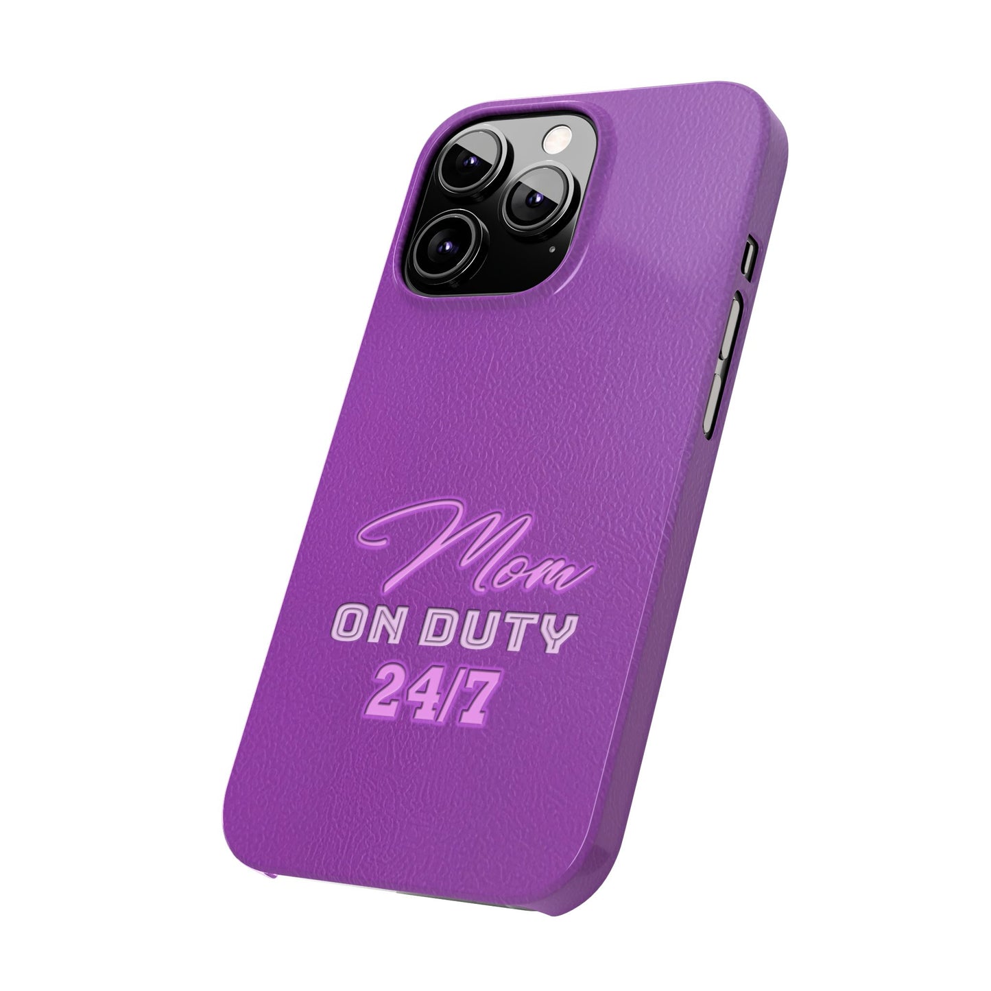 Mom On Duty Slim Case, Purple Case for Mothers