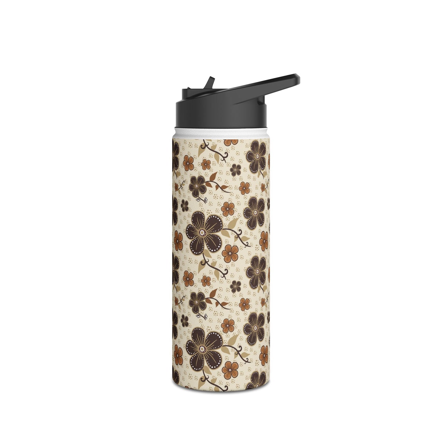 Timeless Elegance Stainless Steel Water Bottle, Standard Lid / Beige