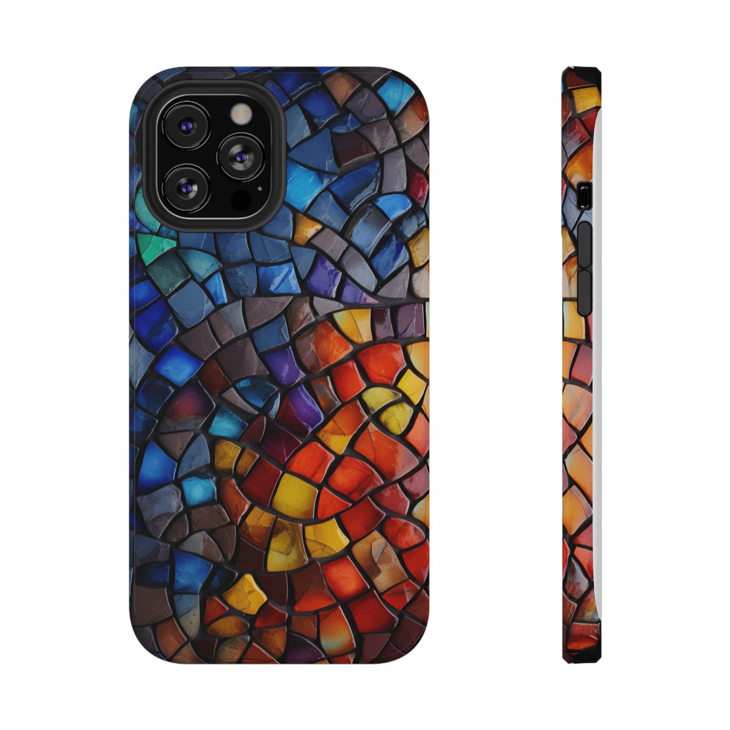 Stained Glass Impact-Resistant Phone Case, Colorful Phone Cover