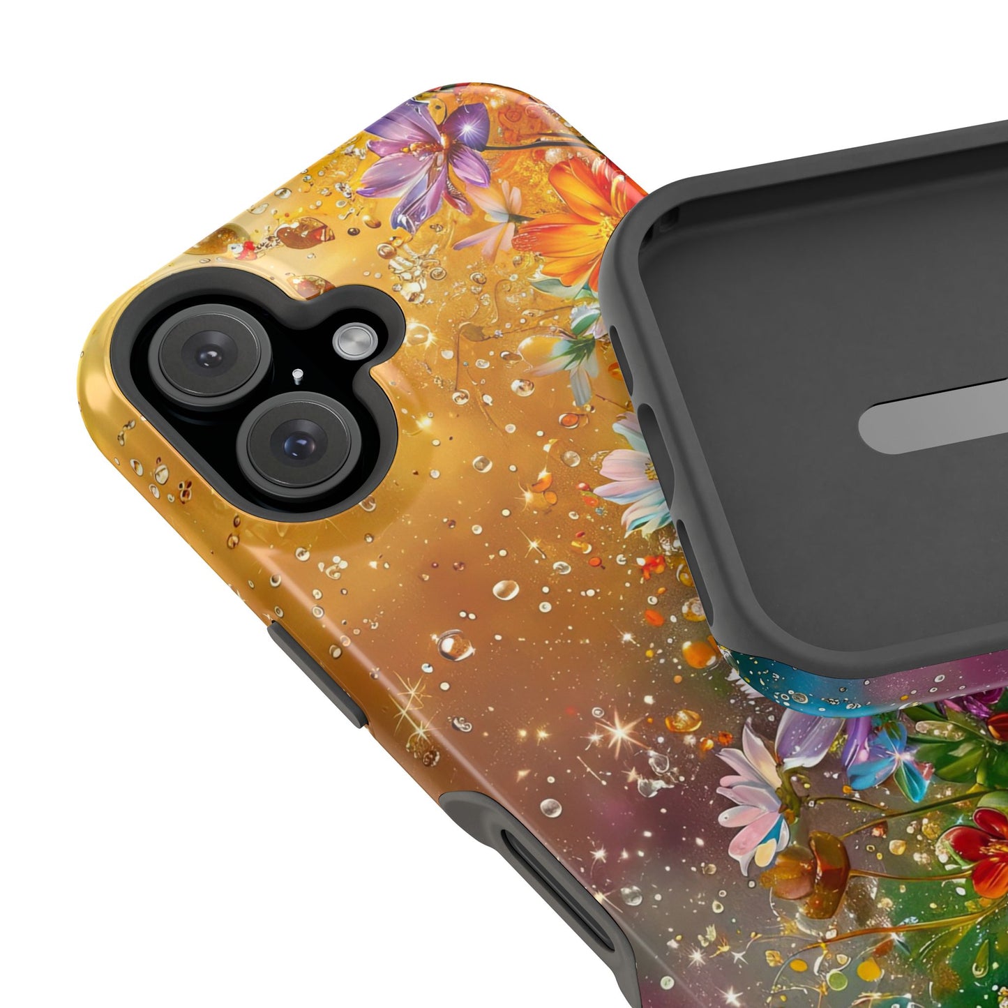 Vibrant Floral Magnetic Phone Case, Artistic Phone Cover