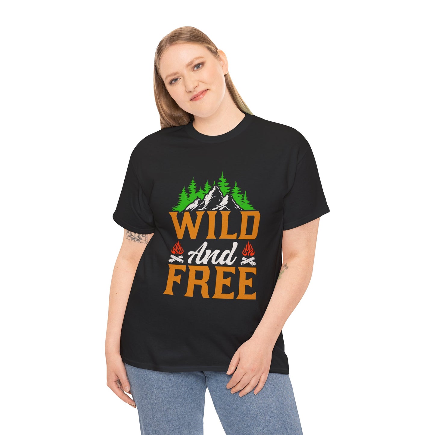 Wild and Free Unisex Heavy Cotton Tee - Perfect for Adventure Lovers
