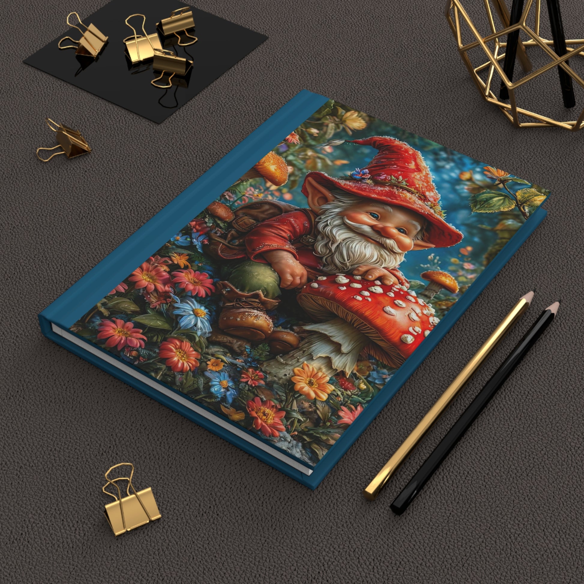 Gnome Fantasy Hardcover Journal, Whimsical Writing Notebook