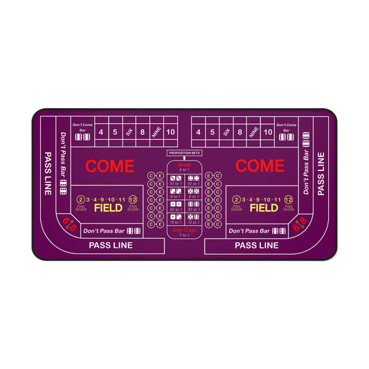 Casino Craps 2 Desk Mat — 2-in-1 Gaming Surface / Purple