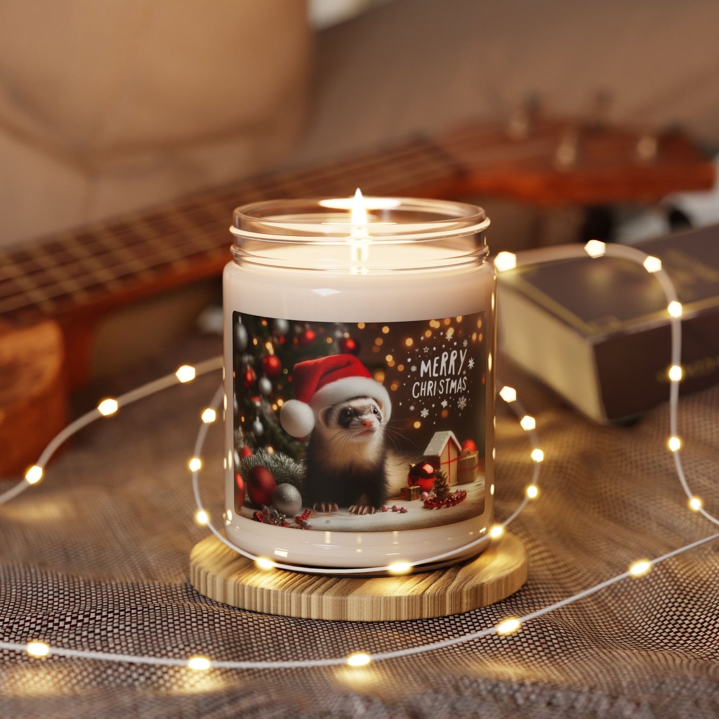 Christmas Ferret Scented Soy Candle, 9oz