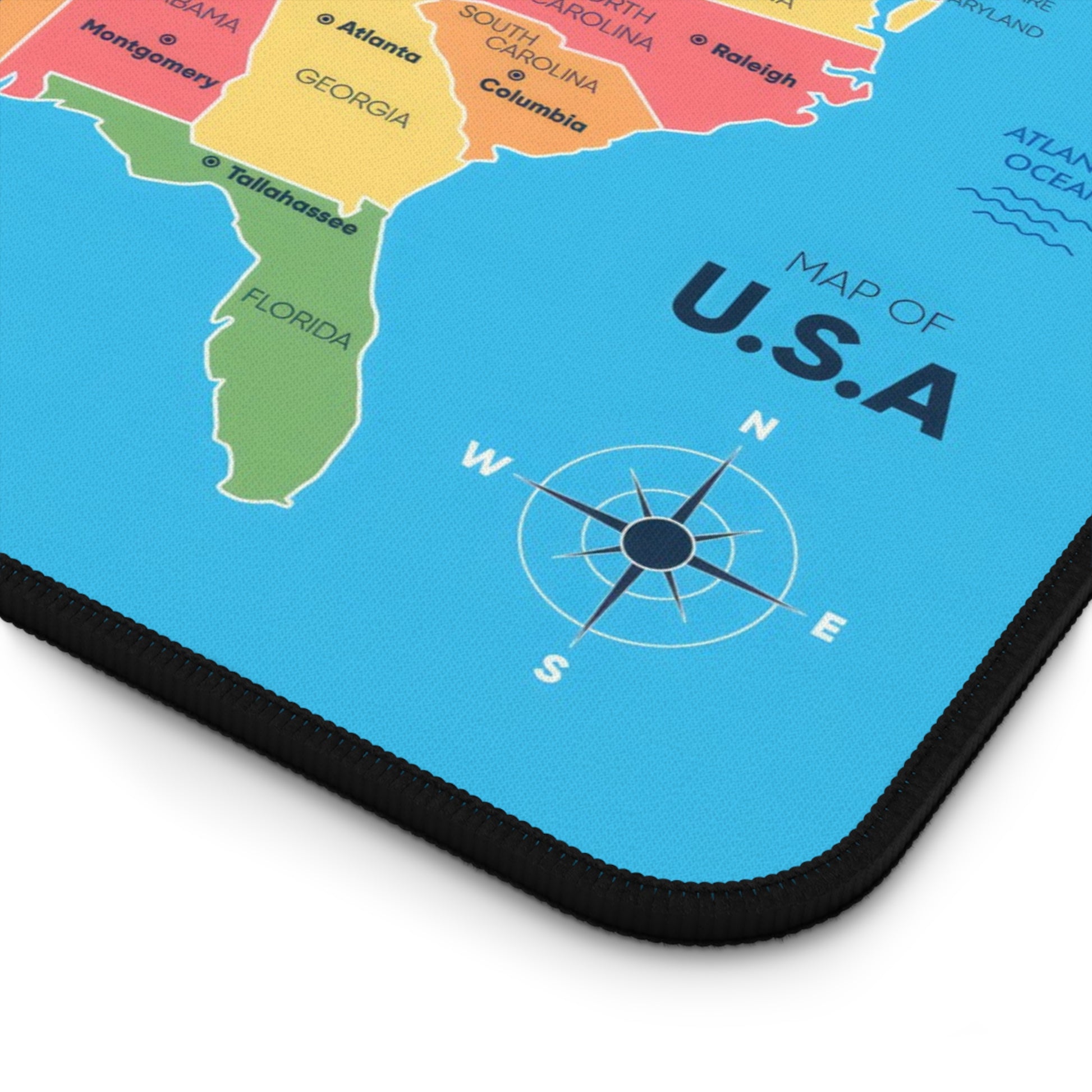 US Map States and Capitals Education Desk Mat