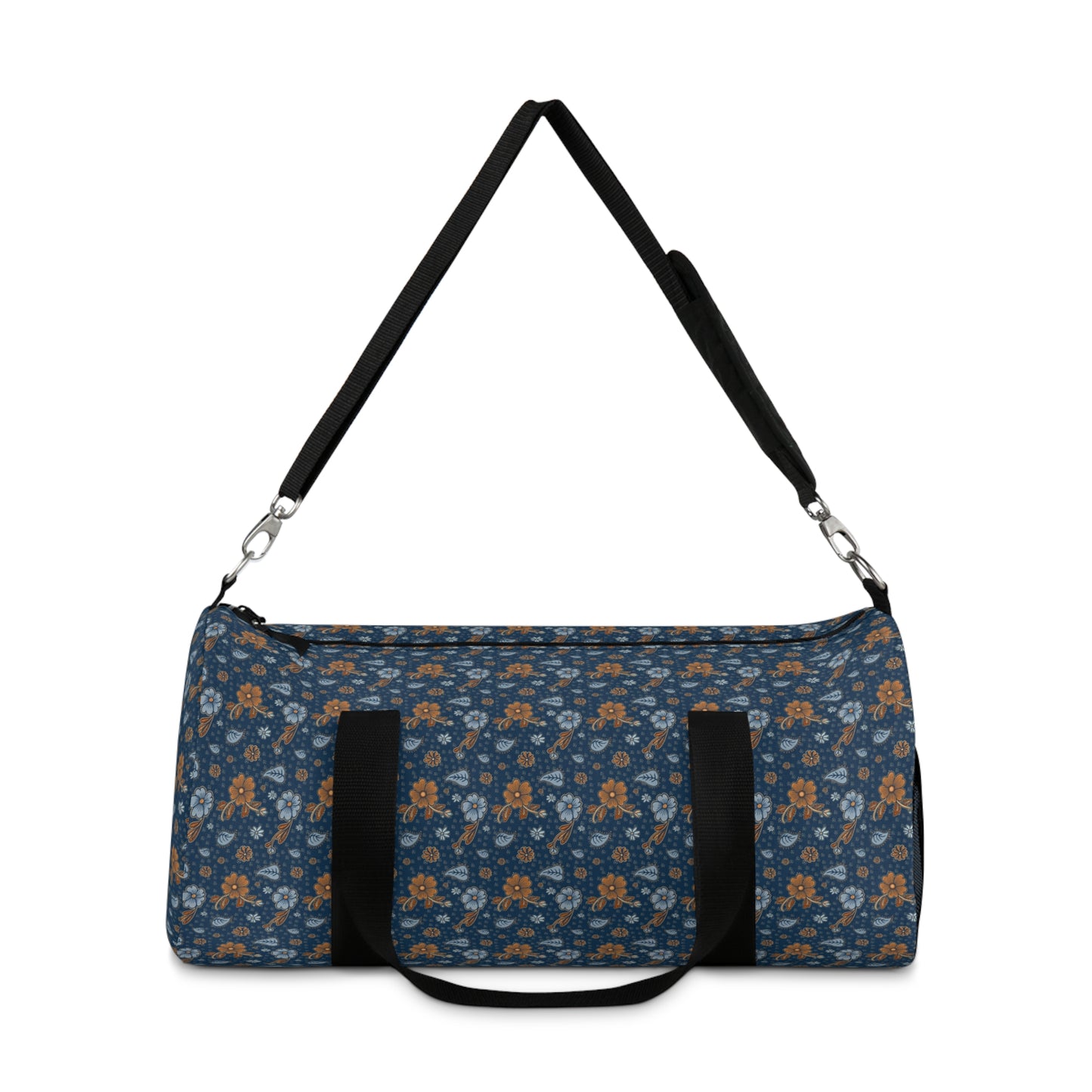 Timeless Elegance: Minimal Floral Duffel Bag / Dark Blue