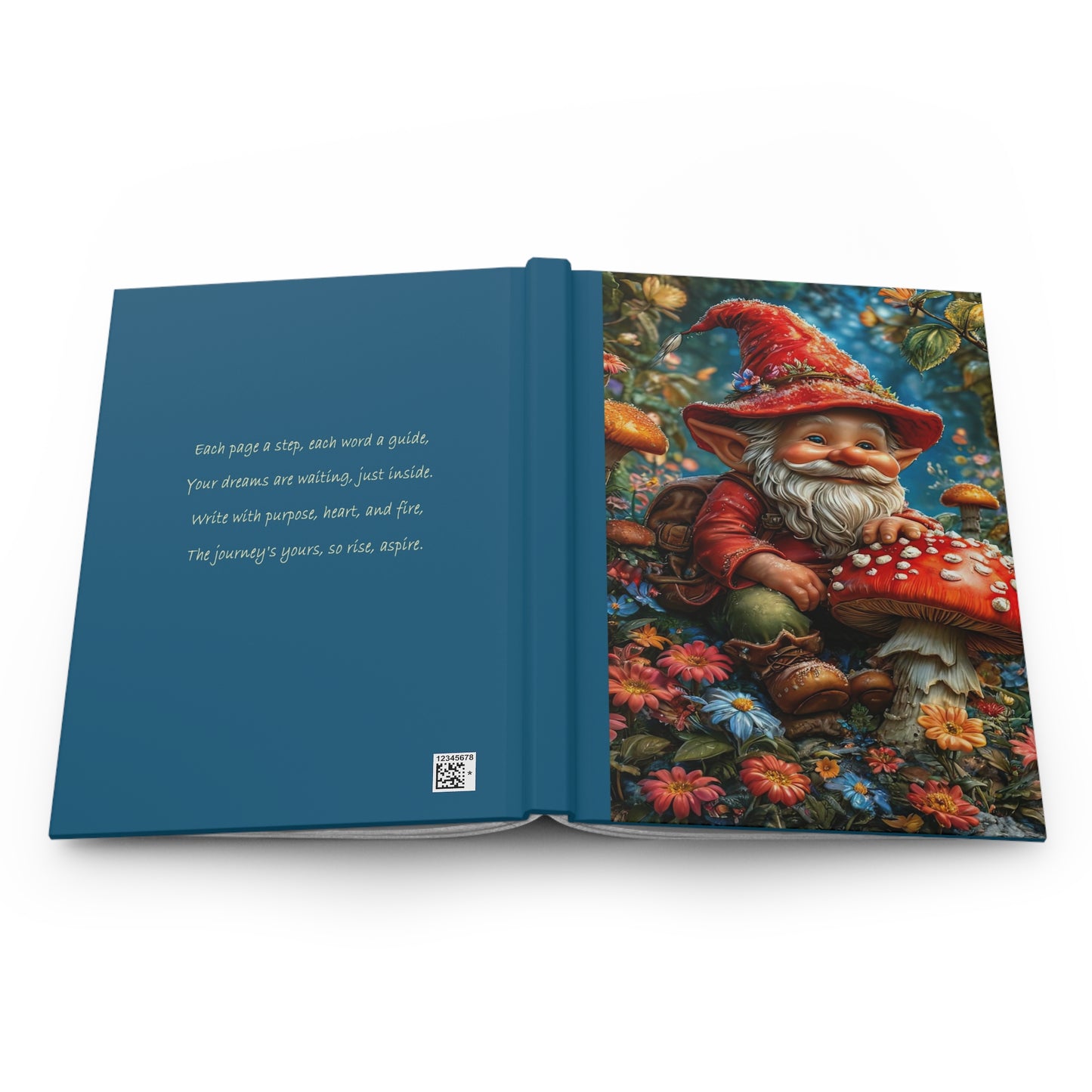 Gnome Fantasy Hardcover Journal, Whimsical Writing Notebook