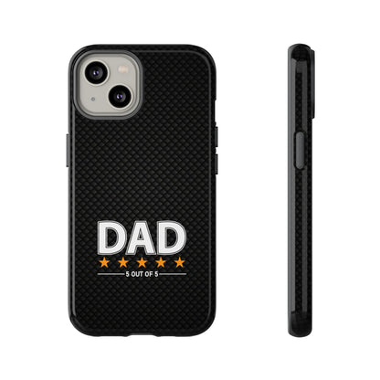 5-Star Dad iPhone Case - Tough Black Cover for Father's Day