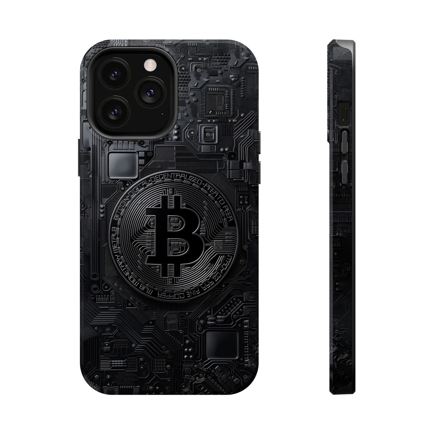 Black Bitcoin Magnetic iPhone Cases - Ideal for Tech Enthusiasts