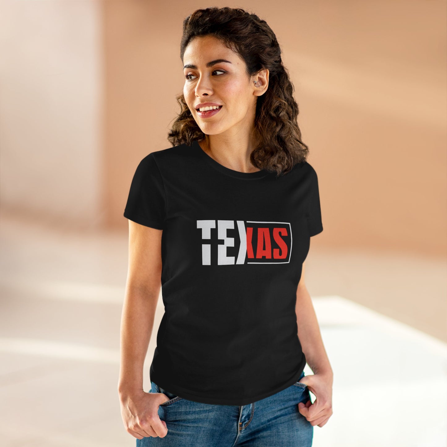 Texas Graphic Women's Midweight Cotton Tee - Stylish Casual Wear