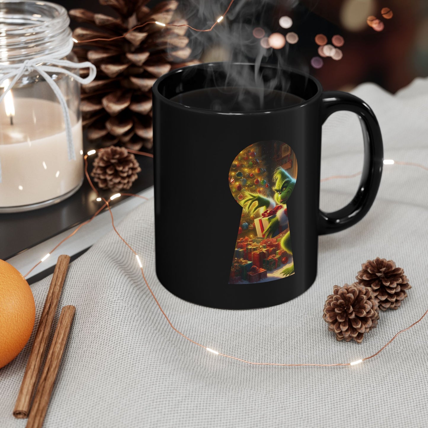 Christmas Secret Grinch Black Mug - 11oz, 15oz