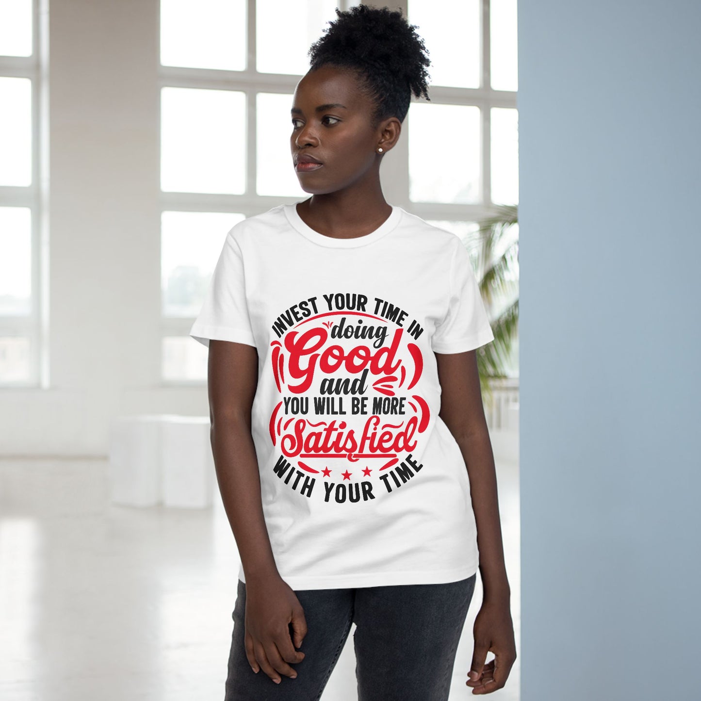 Inspirational Women's Maple Tee – Invest Your Time in Doing Good