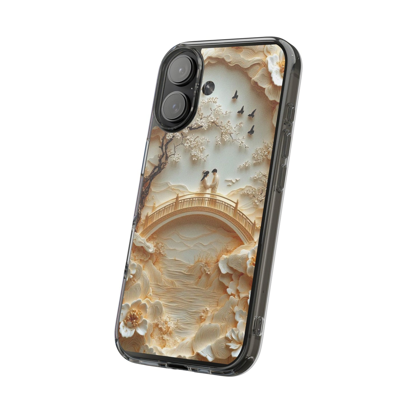 Romantic Couple 3D Effect Clear Cases,  Artistic Protective Cover