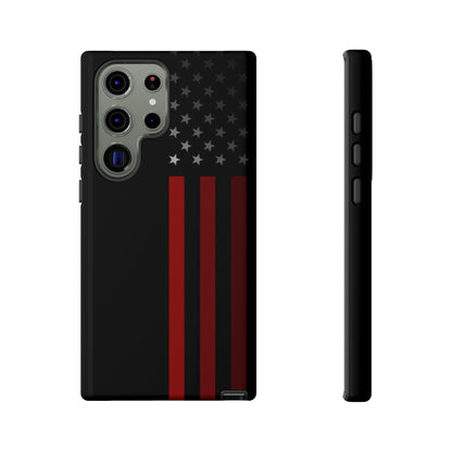 Patriotic Samsung Tough Cases, Red Line American Flag Phone Cover