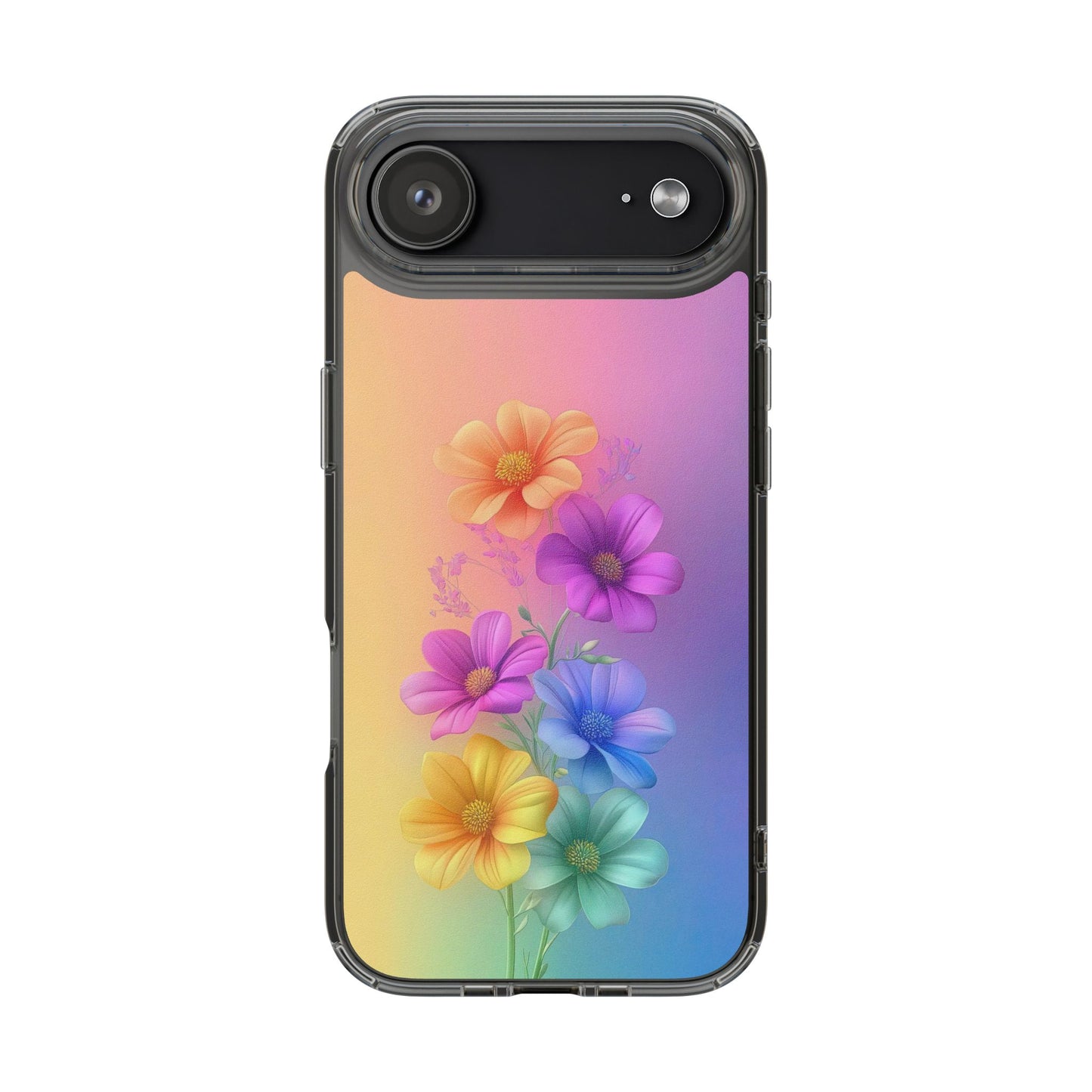 Floral Clear Phone Case – Colorful Flower Design