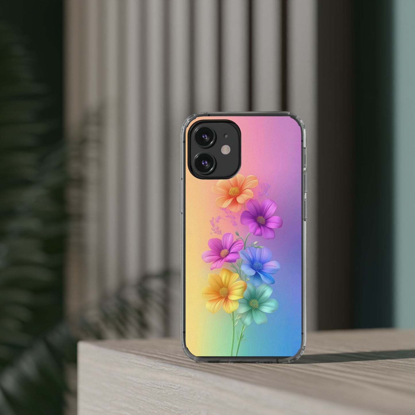 Floral Clear Phone Case – Colorful Flower Design
