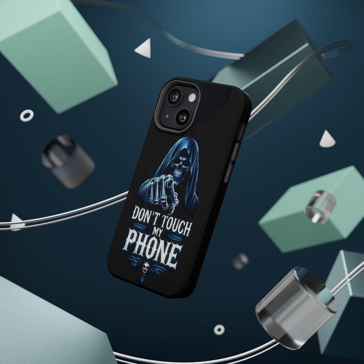 Gothic Magnetic iPhone Case: Don't Touch My Phone