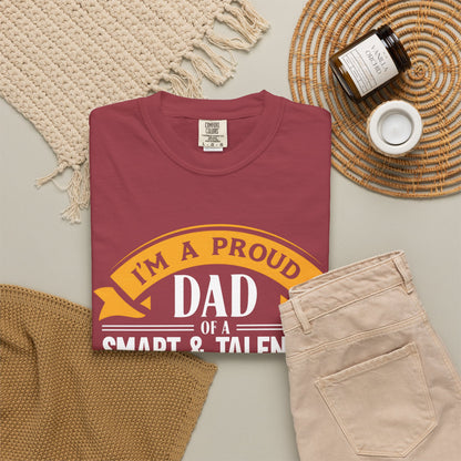 Proud Dad of a daughter T-Shirt - Garment-Dyed Tee for Father's Day