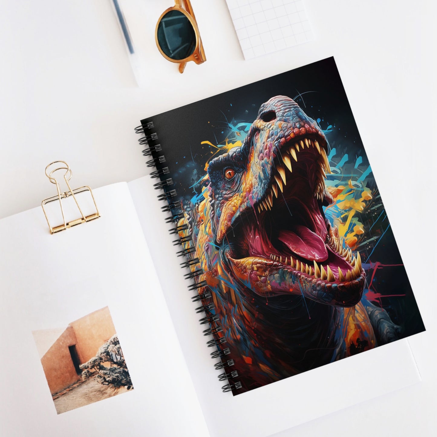 T'Rex Dinosaur Spiral Notebook 6” x 8” – Perfect for Dino Lovers