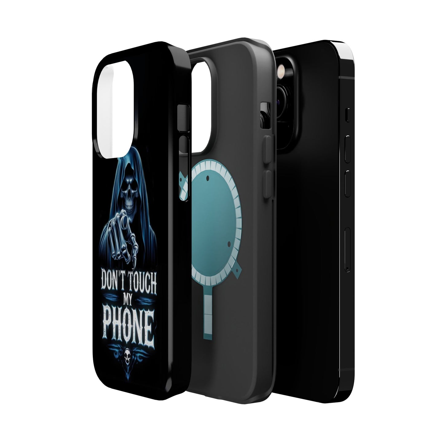 Gothic Magnetic iPhone Case: Don't Touch My Phone