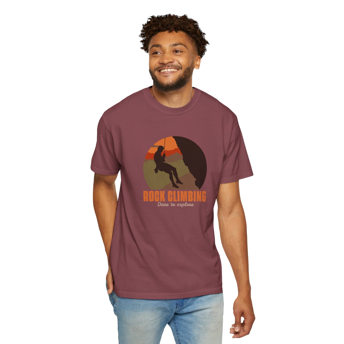 Rock Climbing Dare To Explore Unisex Garment-Dyed T-shirt