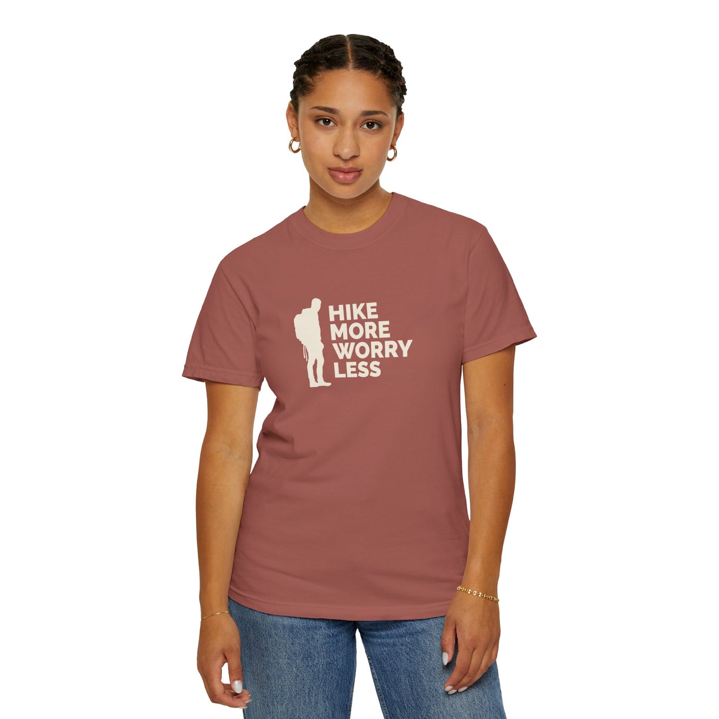 Hike More Worry Less Unisex Garment-Dyed T-shirt