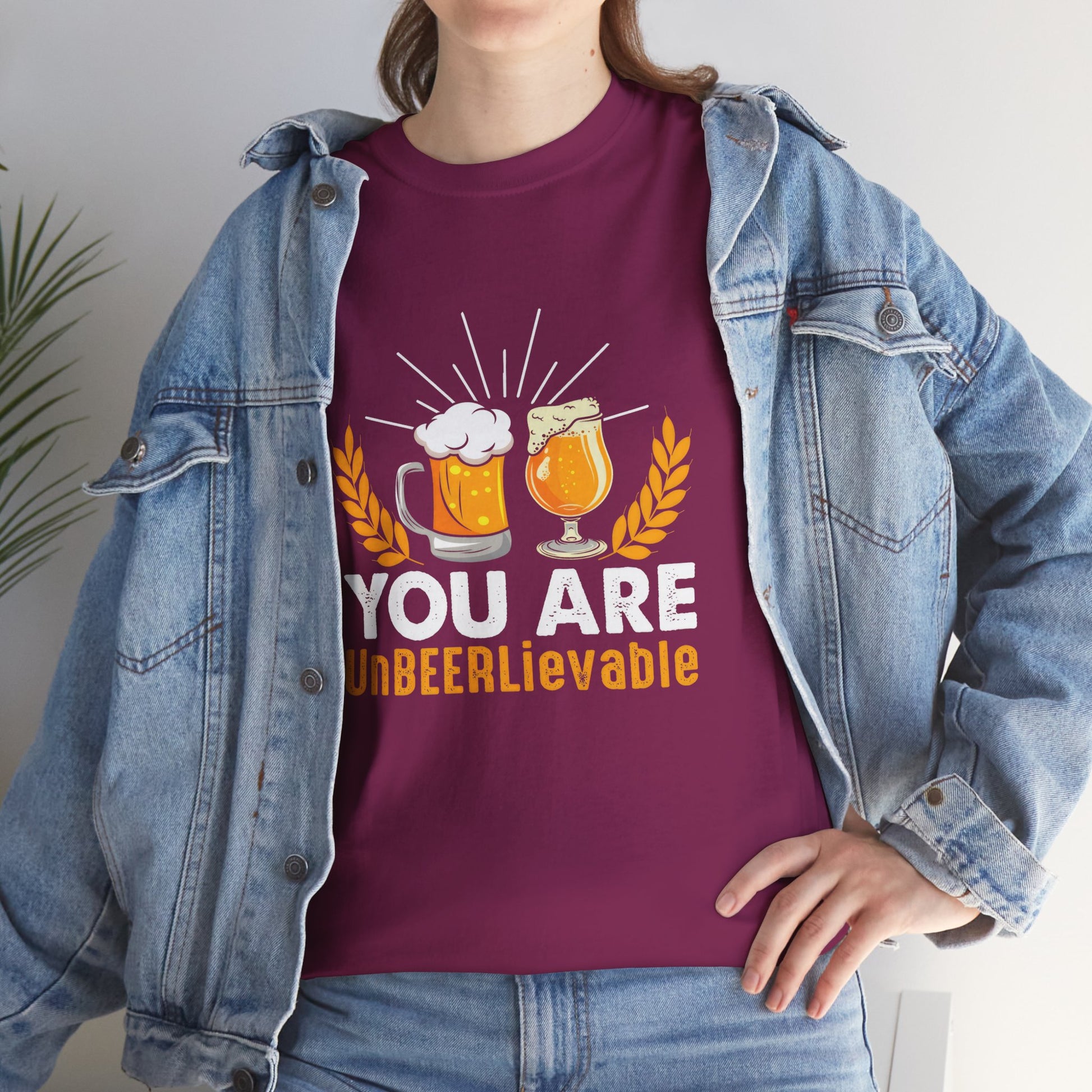 Funny Beer Slogan Tee, You Are UnBEERLievable