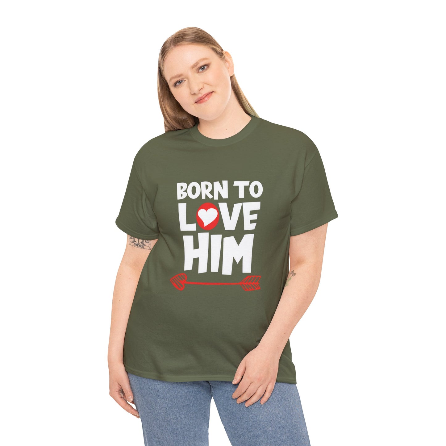 Born To Love Him Tee, Romantic Valentine T-Shirt for Couples, B Part