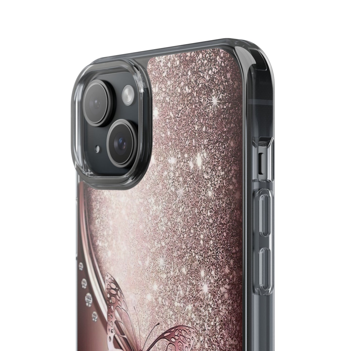 Elegant Butterfly Clear Case, Stylish Transparent Protective Cover for Women