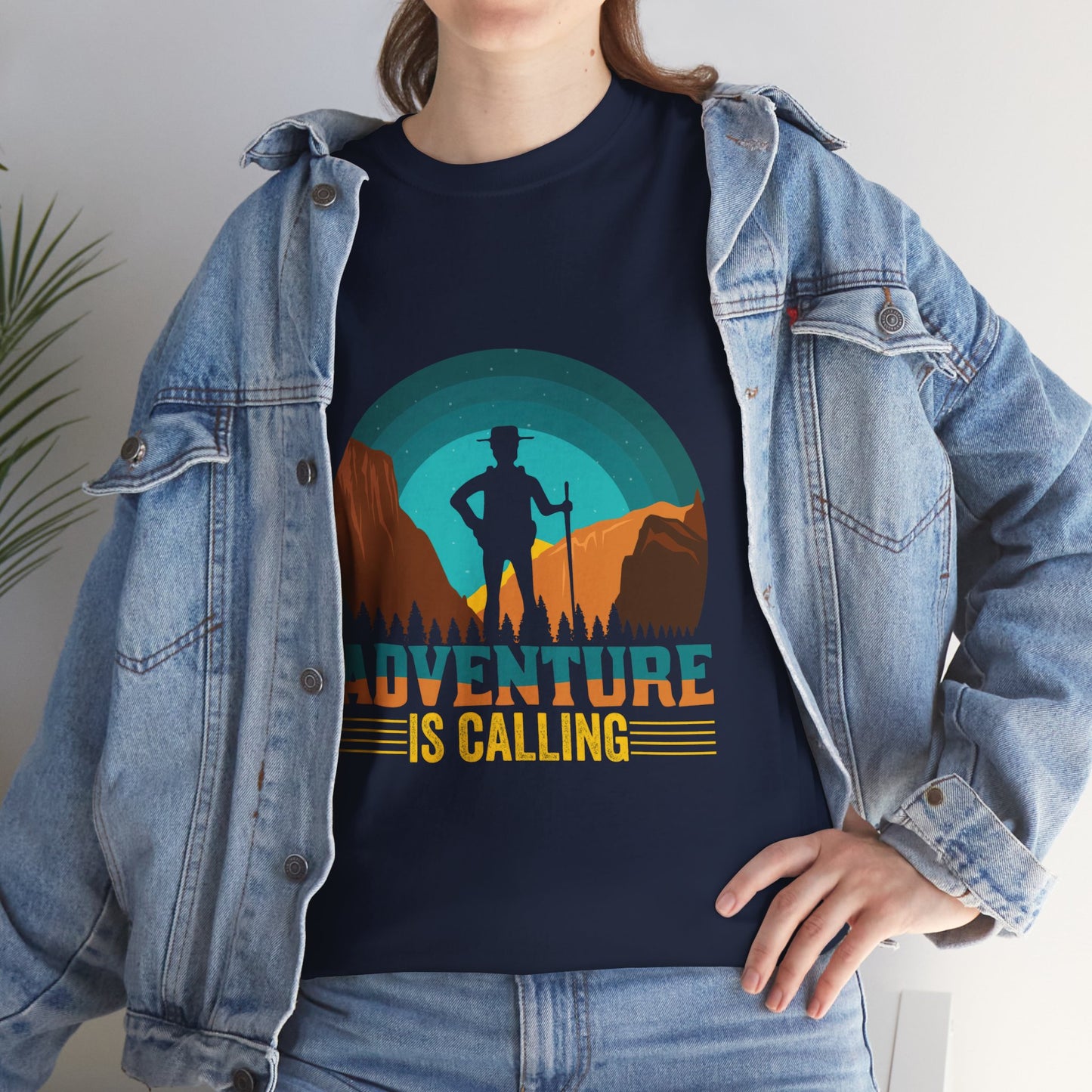Adventure Is Calling Unisex Heavy Cotton Tee - Perfect for Outdoorsy Souls