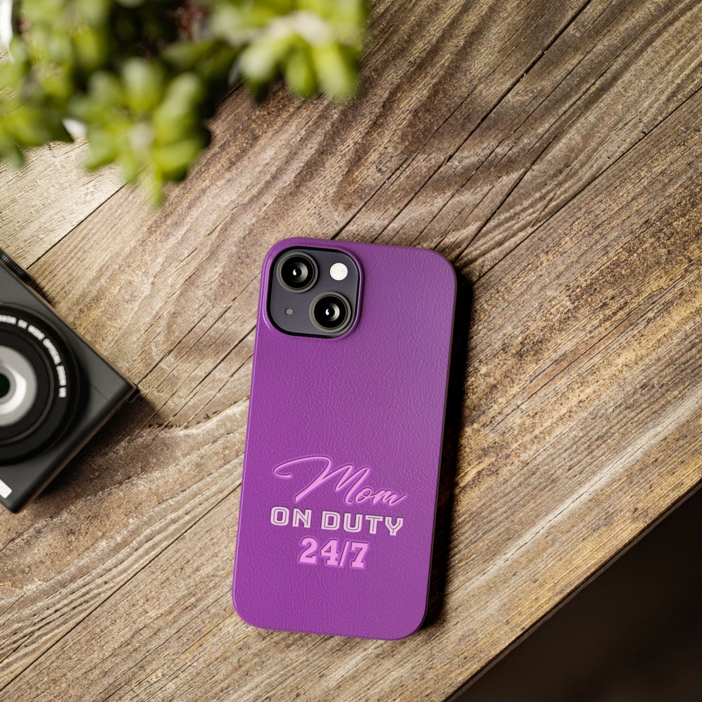 Mom On Duty Slim Case, Purple Case for Mothers