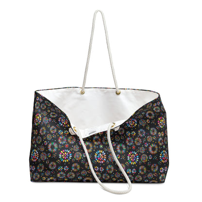 Vibrant Vibes: Happy Color Weekender Bag / Black