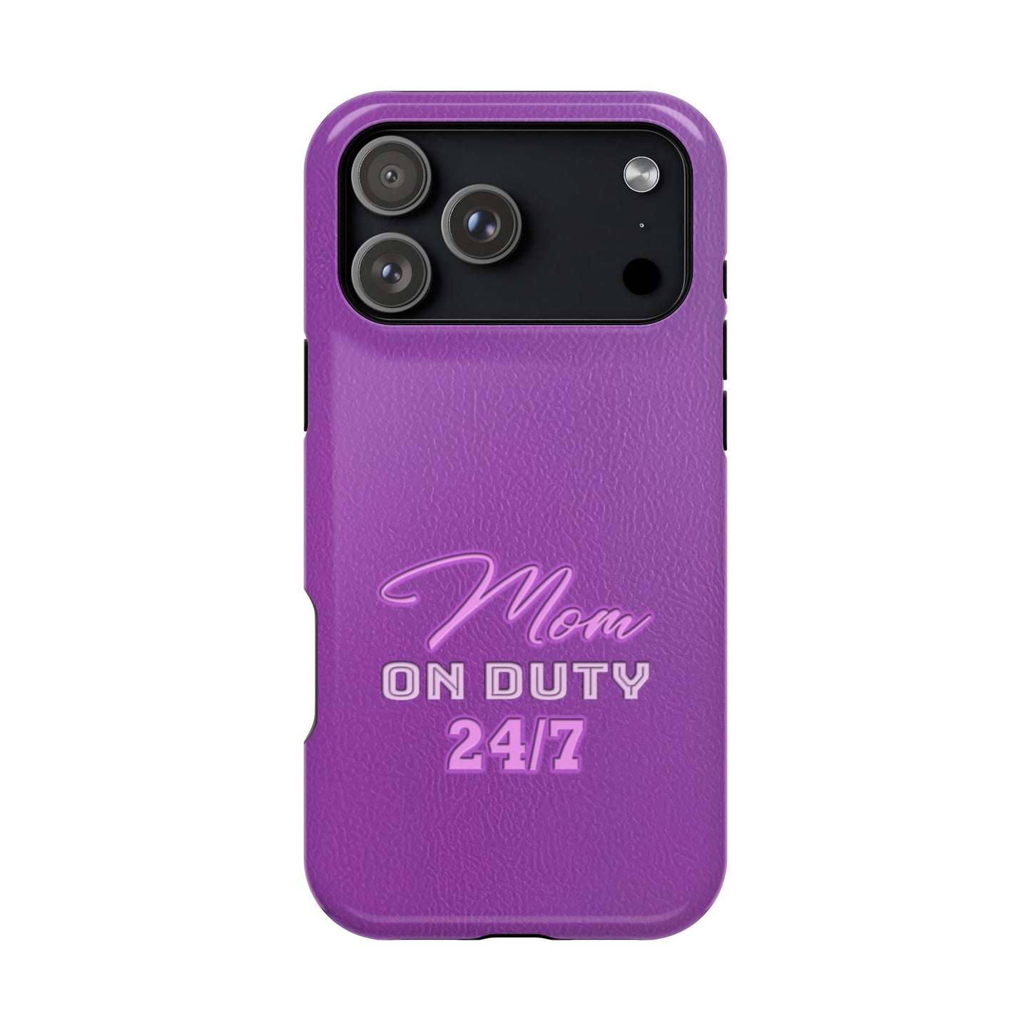 Mom On Duty Impact-Resistant Case, Purple Case for Mothers