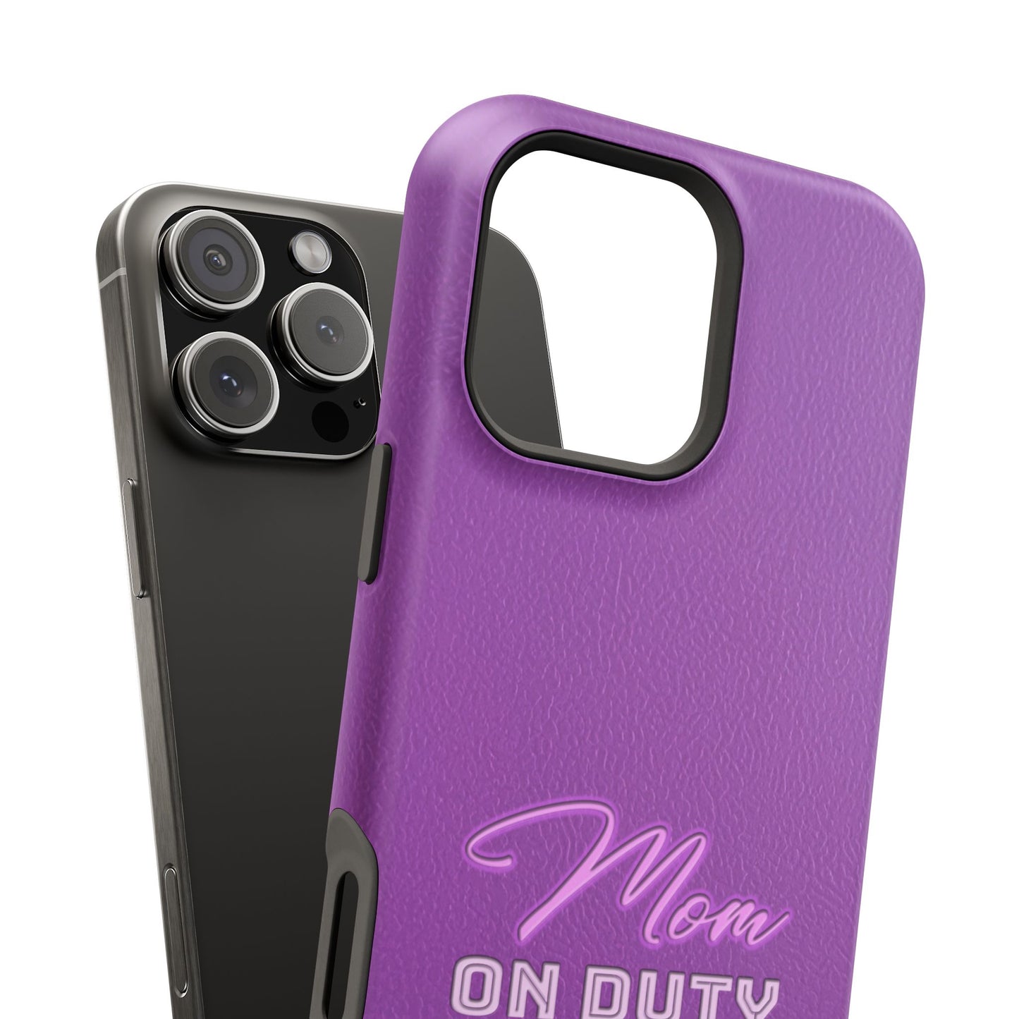 Mom On Duty Impact-Resistant Case, Purple Case for Mothers