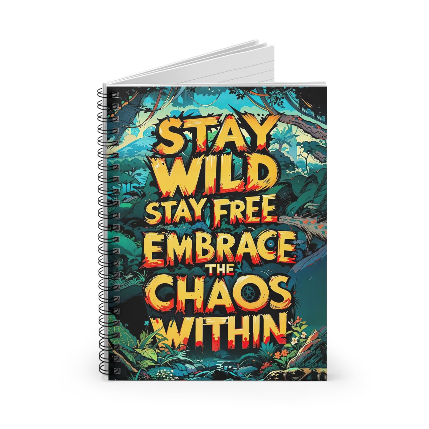 Wild Spirit Spiral Notebook 6" x 8" – Inspirational Journal, 'Stay Wild' Design