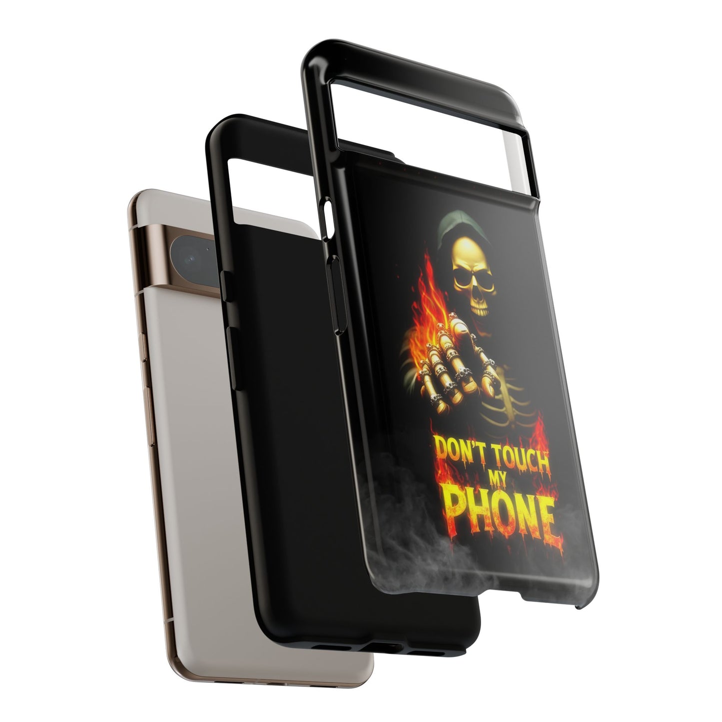 Skull Design Google Pixel Phone Case, Don't Touch My Phone Mobile Cover