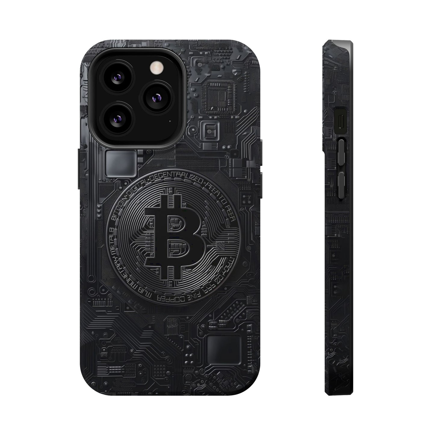 Black Bitcoin Magnetic iPhone Cases - Ideal for Tech Enthusiasts