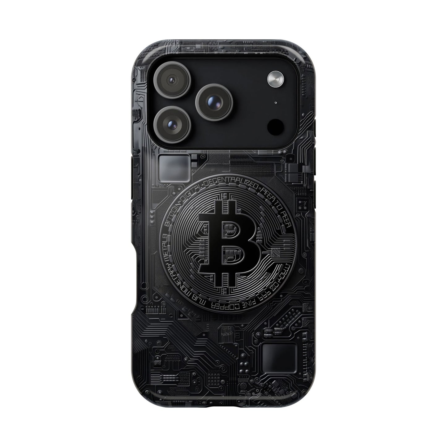 Black Bitcoin Magnetic iPhone Cases - Ideal for Tech Enthusiasts